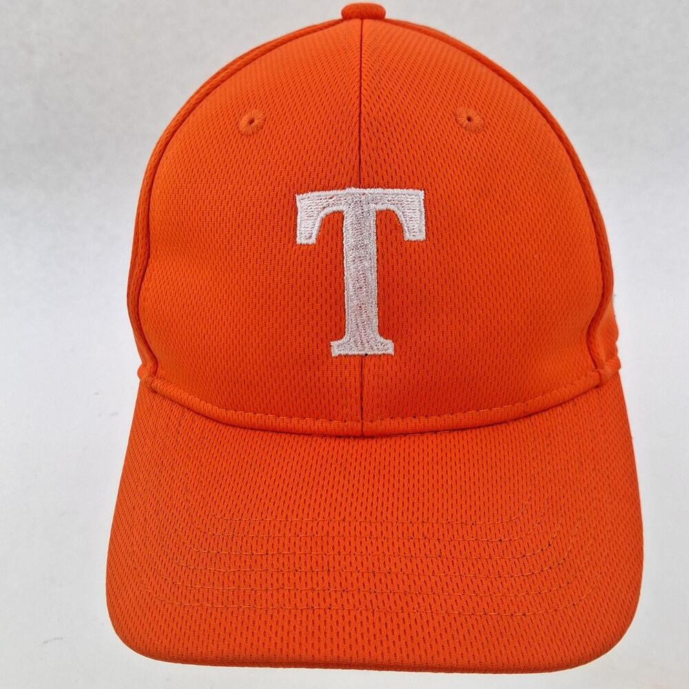 "T" Team Hat Cap Strap Back Boys One Size Orange MLB Baseball OC Sports Youth